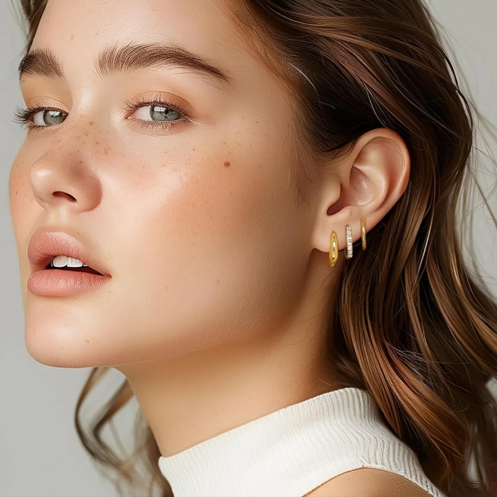 Elegant Gold and Silver Hoop Earrings